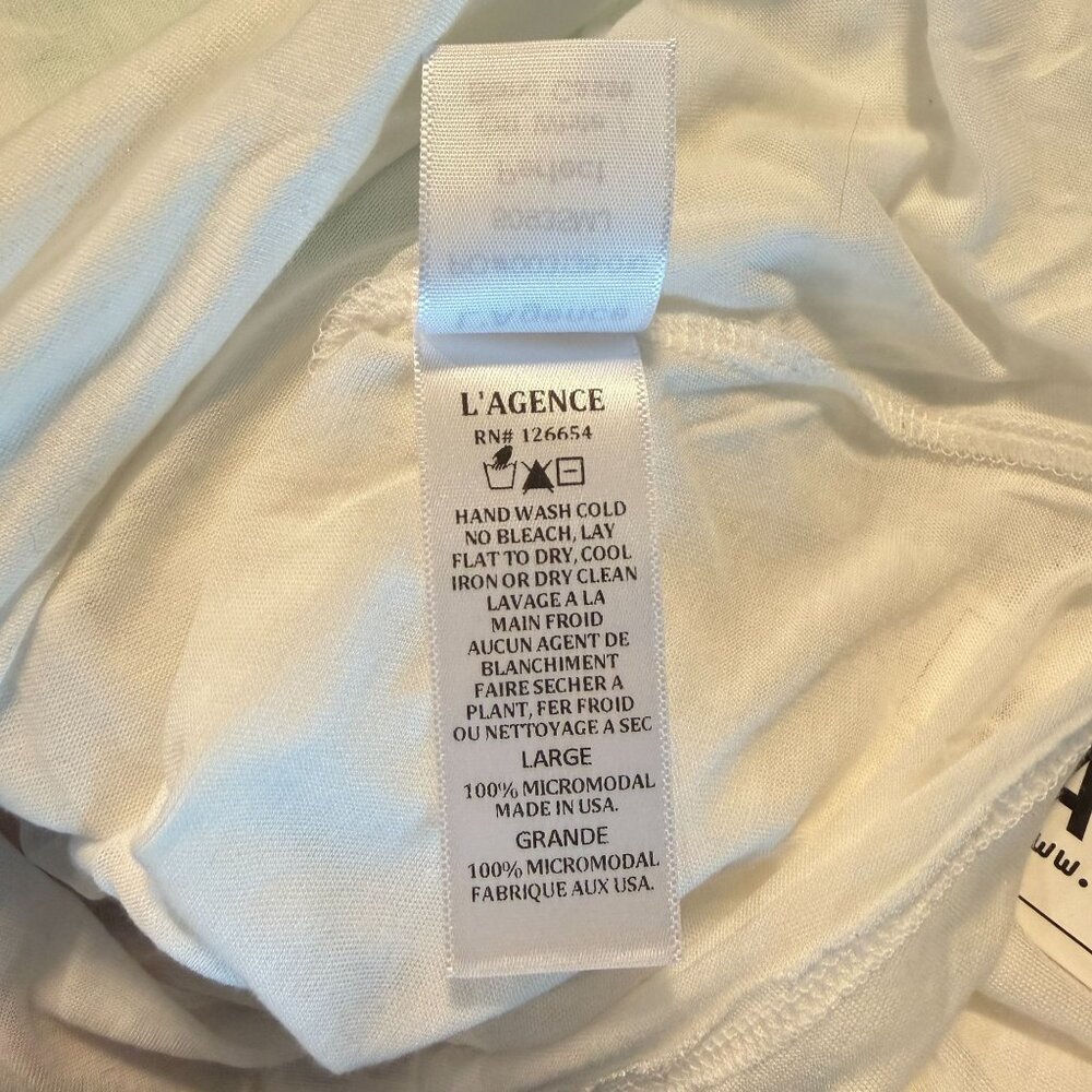 L'Agence Perfect Fit scoop tank Size L, off-white, sub knit modal - Picture 6 of 7
